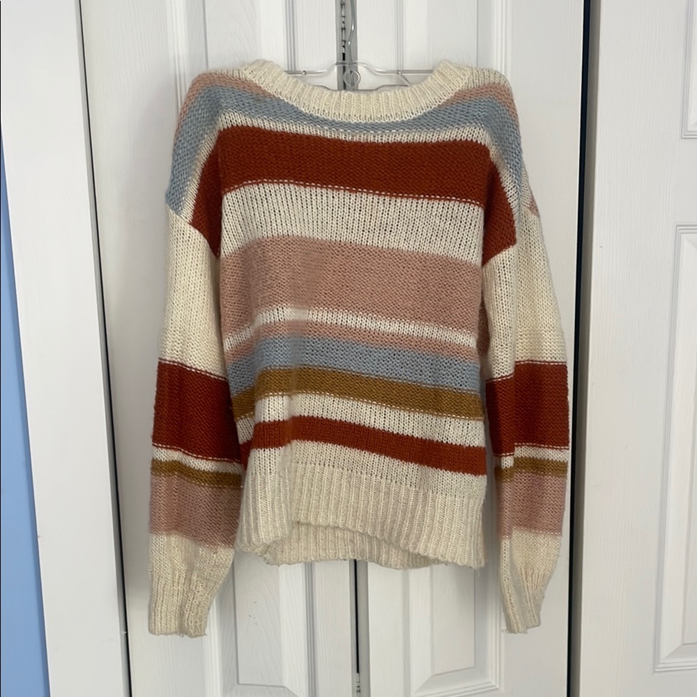Sky and Sparrow Stripey Crew Neck Sweater